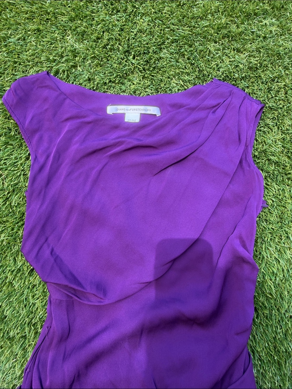 Diane Von Furstenberg Violet Midi Dress 100% Silk - Picture 10 of 16